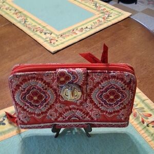 Vera Bradley Red and Pink Patterned Wallet